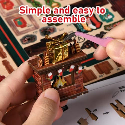 DIY Miniature House Kit, Mini House Building Kit, DIY Book Nook Kit, Tiny Model House for Adults to Build, Beginner 3D Wooden Book Nook, for Family Friends (Christmas Shop) - Image 2
