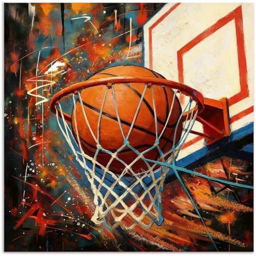 CRZMODE Basketball Paint by Numbers Kit for Adults,Basketball Paint by Numbers for Adults, Acrylic Painting Crafts for Home Decor Gift (16x16inch) by Unknown