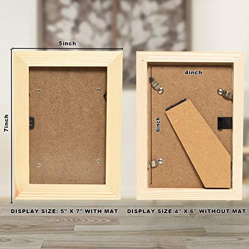 Vumdua 10 Pack Wood picture frames for crafts, Unfinished Wood Photo Frames, Craft Frames Set For Arts Crafts, DIY Painting Projects - For Adults and Kids Craft (5 x7 Frame Size Holds 4 x6 Pictures) - Image 2