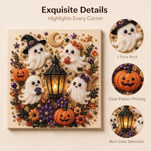 LDLXLHTE Halloween Ghost Pearl Art DIY Kit,Pearl Painting Kits for Adults - Image 6