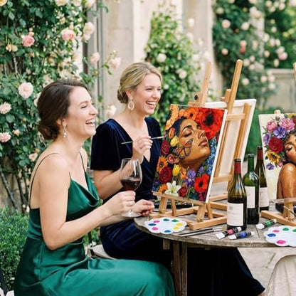 Cholemy 36 Pcs Paint and Sip Kit Gift for Adults 8''x10'',Floral Lady - Image 6