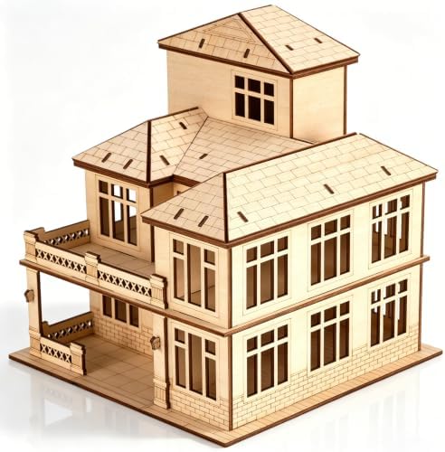 3D Wooden Puzzle for Adults, DIY Miniature Courtyard Villa House Building by BLOCKABODE