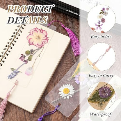 Fuyoooo 176 Pcs Pressed Flower Bookmark Kit,Purple,3 Size - Image 4