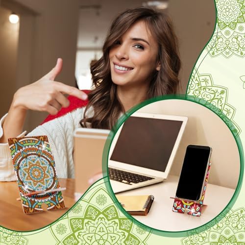 Saillong 6 Pcs Diamond Painting Phone Stand, Vivid Mandala Holder - Image 5