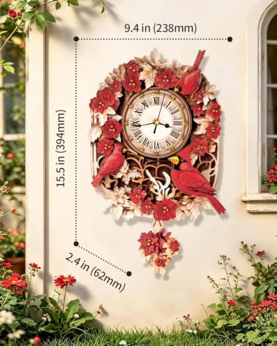 3D Puzzles for Adults-Wooden Cardinal Clock Puzzle DIY Clock Model Kit - Image 2