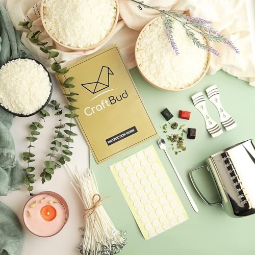 CraftBud 108 Piece DIY Soy Candle Making Kit for Adults & Kids, Include 12.4Oz Soy Wax, Wax Melter, Wicks, Dyes & More - Image 2