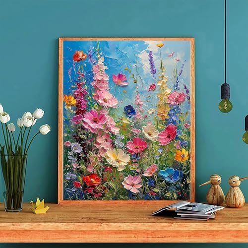 Flower Paint by Numbers for Adults with Framed Canvas - with Wooden Easel - Image 7
