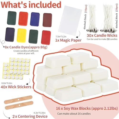 Yzoo Candle Making Kits Candles Gifts for Women Men Soy Wax for Candle Making,Candle Making Supplies Accessory,Make Your Own Candles,Melting Pot - Image 2