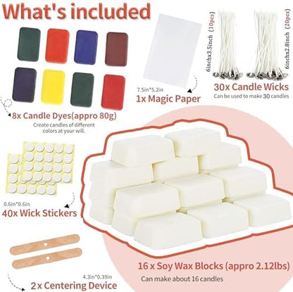 Yzoo Candle Making Kits Candles Gifts for Women Men Soy Wax for Candle Making,Candle Making Supplies Accessory,Make Your Own Candles,Melting Pot - Image 2