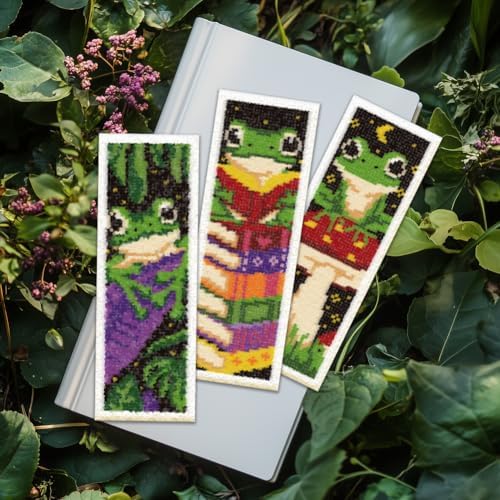 ORIGACH 6 Set Frog Cross Stitch Bookmark Kit for Beginner - Image 6