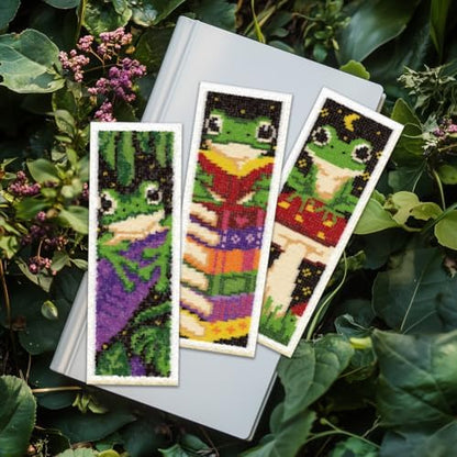 ORIGACH 6 Set Frog Cross Stitch Bookmark Kit for Beginner - Image 6