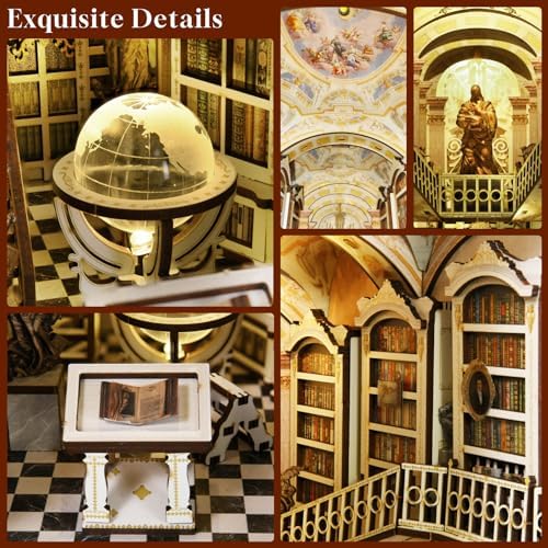 MiniCity Library of Gods DIY Book Nook Kit, Miniature House Puzzle with LED - Image 3