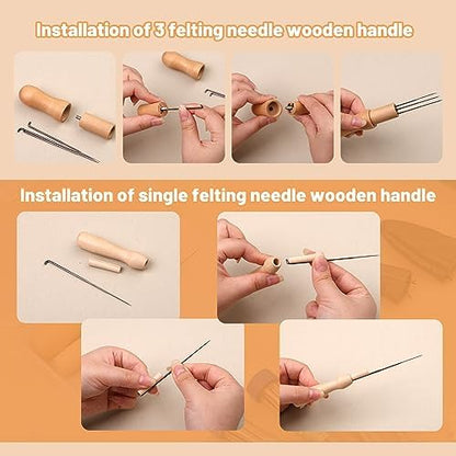164PCS Needle Felting Tools, Needle Felting Needles, 4 Sizes Felting Needles with Needle Bottle Felting Tool Holders, Complete Needle Felting Supplies for Beginner Professional - Image 4