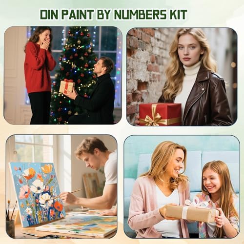 ICYANART Paint by Numbers for Adults Framed, Flowers Number Painting 8x8In - Image 7