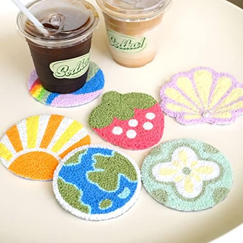 HAND U JOURNEY Punch Needle Coaster Kit, 6 Patterns & Yarns - Image 3