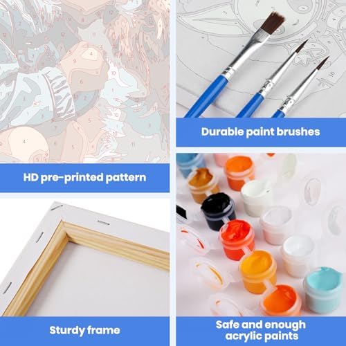 MXJSUA Animal Dog Framed Paint by Numbers for Adults Beginners, Easy Adults' Paint-by-Number Kits on Canvas with Easel, Acrylic Number Painting Crafts Gifts for Home Decor, 8x12 inch - Image 4
