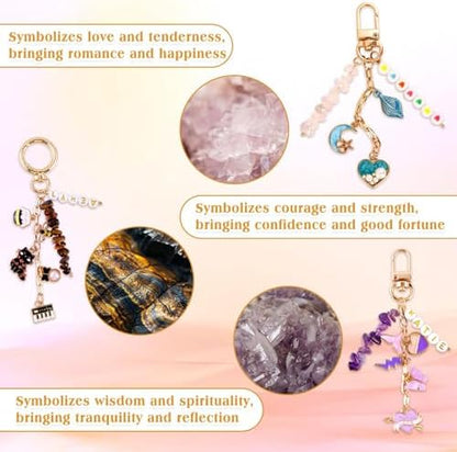674 Pcs Lipgloss Keychain Making Kit,Bag Charm Kit with Crystal Stone - Image 3