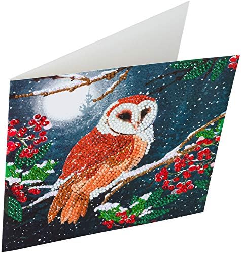 Crystal Art Diamond Painting Card Kit - Barn Owl- Create Your Own 7"x7" Card Kit - for Ages 8 and up - Image 2