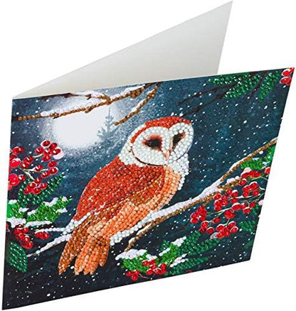 Crystal Art Diamond Painting Card Kit - Barn Owl- Create Your Own 7"x7" Card Kit - for Ages 8 and up - Image 2