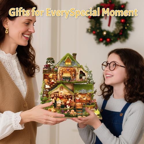 DIY Miniature House Kit with LED Lights, Forest Adventure Wooden Mini House Building Kit for Adults & Teens, Creative Crafts for Women, Friends & Hobbyists - Image 5