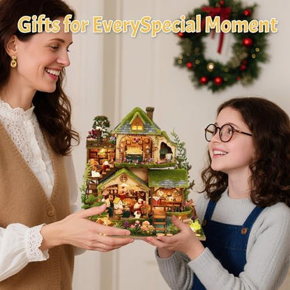 DIY Miniature House Kit with LED Lights, Forest Adventure Wooden Mini House Building Kit for Adults & Teens, Creative Crafts for Women, Friends & Hobbyists - Image 5