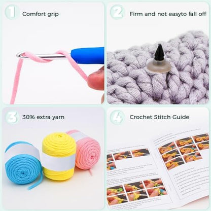 Crochet Kit for Beginners - Learn to Crochet 4 Adorable Cat Amigurumi with Step-by-Step Video Tutorial and Easy Peasy Yarn, Complete Starter Kit for Adults Kids, DIY Craft Gift for Birthday Christmas - Image 4