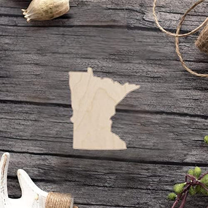 State Map of Minnesota Wood Craft Unfinished Wooden Cutout Art DIY Wood Signs Inspirational Wall Plaque Retro Woodshop Garage Wall Decor for Living Room Bedroom Front Door Office by Arupkeer