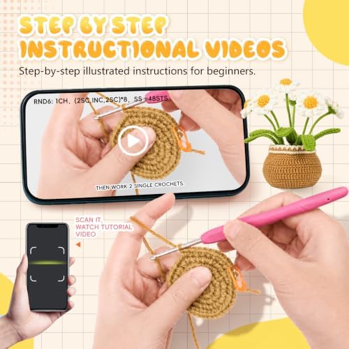 Crochet Kit for Beginners, Crochet Plant Kit,Knitting Kit(Little Daisy) - Image 2