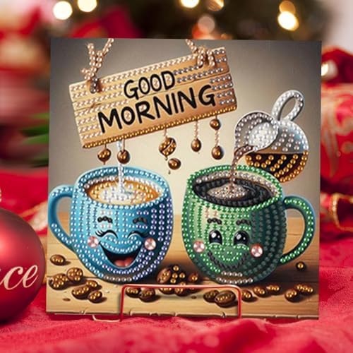 Diamond Art Cards with Envelopes–6PCS DIY Diamond Painting Greeting Cards Kit | Card Making Kit with Bling for Adults & Beginners | Birthday,Holiday & Thank You Cards (Afternoon Tea) - Image 3