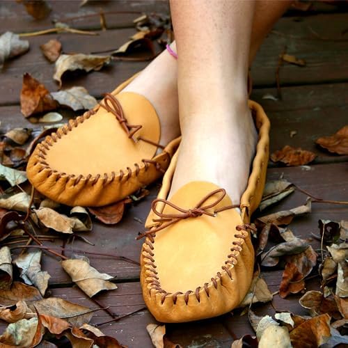 Realeather Adult Moccasin Leathercraft Kit, 4-5, Golden Tan - Image 3