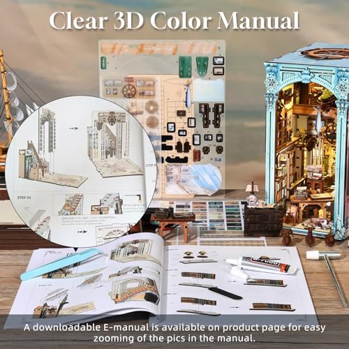 MiniCity Hemingway House DIY Book Nook Kit, Miniature House Puzzle with LED - Image 5