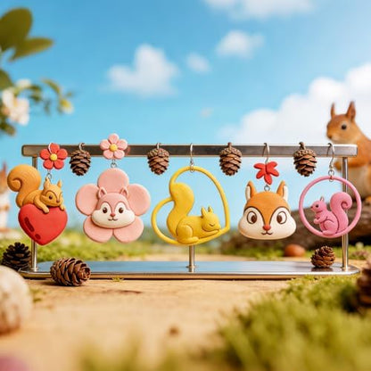 13Pcs Cute Squirrel Polymer Clay Cutters Set, Clay Earrings Cutters Polymer Jewelry Cutter for Earrings Making DIY Craft Supplies - Image 3