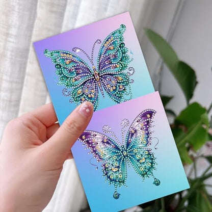 POETRYDRAW 6 Pack 5D DIY Diamond Art Painting Greeting Card Kit, Diamond Art Christmas Butterfly Greeting Card, Crafts Kit Creative with Envelope - Image 2