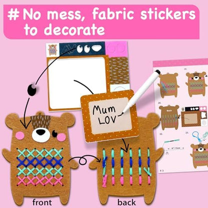 EZCRA My First Cross Stitch Kit for Kids Ages 4-8, 8 No Mess Felt Animals - Image 5
