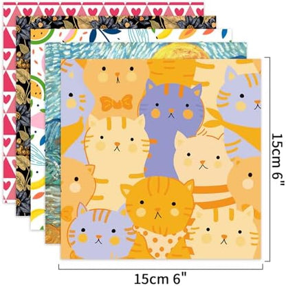 12 Different Packs Full Collection Origami Paper, 6-Inch Double Sided Color - Image 3