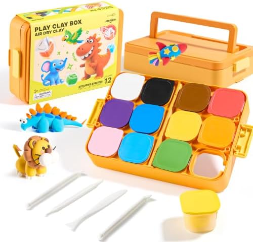 Jar Melo Air Dry Clay for Kids 12 Colors Modeling Clay Kit with Storage Box by JarMel%C3%B3