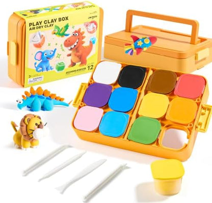 Jar Melo Air Dry Clay for Kids 12 Colors Modeling Clay Kit with Storage Box by JarMel%C3%B3