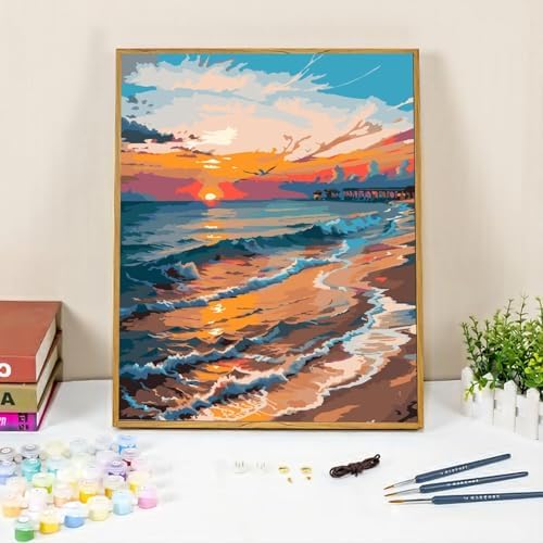 QUITEDEW Paint by Numbers Kits for Adults Seaside,16x20 Inch - Image 3