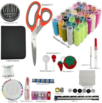 FREFTA Sewing Kit for Adults Beginner and Professionals, Home, Travel Sewing Kit with Sewing Pins and Needles,Seam Rippers,Thread,Threaders for Hand Sewing with Scissor and Accessories (N - 36) - Image 7