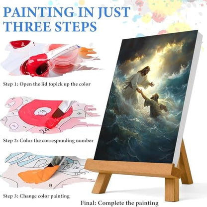 Jesus Paint by Numbers Kit for Adults Framed Canvas 12X16 in, Frameworkless - Image 6