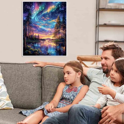 VIGEGU Aurora Paint by Numbers Kit for Adults with Framed 10x12in - Image 2