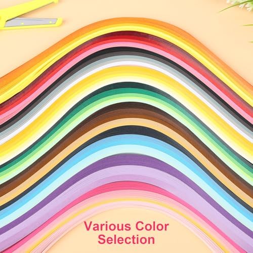 900 Pcs Quilling Paper Strips, 42 Colors, 5 mm x 39 cm, DIY Crafts - Image 2