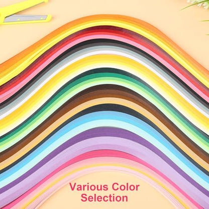 900 Pcs Quilling Paper Strips, 42 Colors, 5 mm x 39 cm, DIY Crafts - Image 2