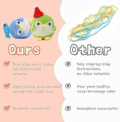 IMZAY 4 Pack Crochet Kit for Beginners Crochet Kits Crochet Animals Kit - Image 3