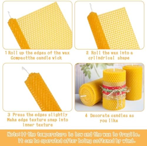 Oungy 24pcs Beeswax Sheets 8x8 Inch Include Cotton Wick - Image 3