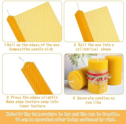 Oungy 24pcs Beeswax Sheets 8x8 Inch Include Cotton Wick - Image 3