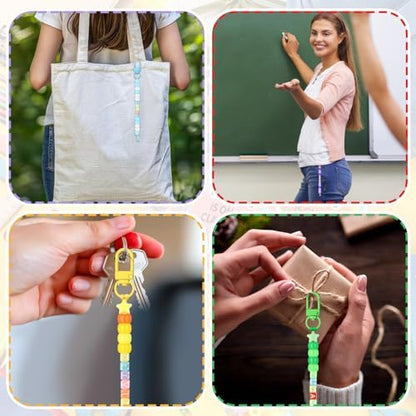 Suncalla 984 Pcs 24 Set Back to School Keychain Making Kit DIY Bead Craft - Image 6
