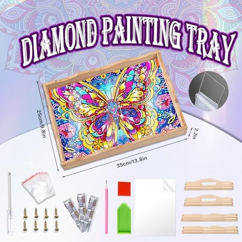 EWJRNSF Diamond Art Kits for Adults Wooden Serving Trays with Handles - Image 2