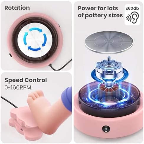SKIRFY Pottery Wheel for Beginners, Complete Pottery Studio Kit with Foot Pedal, Adjustable Speed, 2.2 LB Air-Dry Clay, 21 Sculpting Tools, Ceramic Craft Kit for Ages 8+, Teens & Adults - Image 3