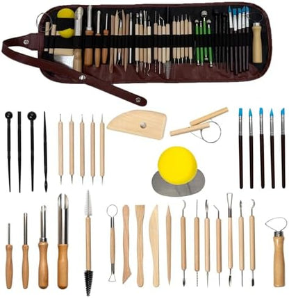 42 PCS Clay Tools Kit, Pottery Sculpting Tools for Carving, Molding, and Shaping Clay Crafts, Ideal for Beginners, Hobbyists, and Artists by Unknown